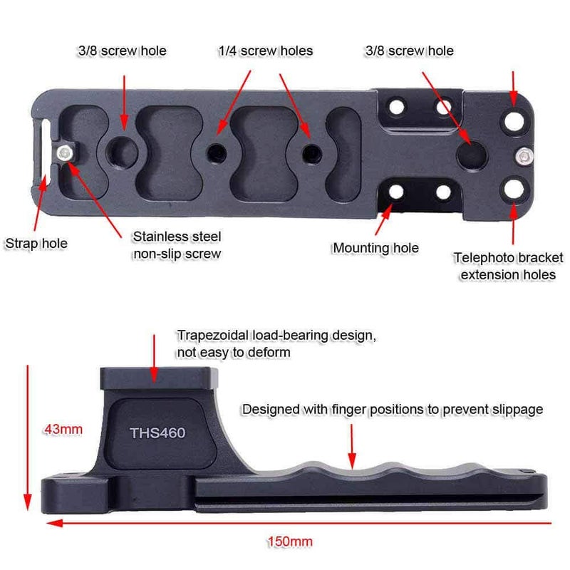 iShoot Tripod Mount Ring Base Stand Lens Collar Replacement Foot Compatible with Sony FE 600 f/4 GM OSS (SEL600F40GM) Sony FE 400 f/2.8 GM OSS (SEL400F28GM), Support Holder w/Arca Swiss Fit Dovetail - Image 3